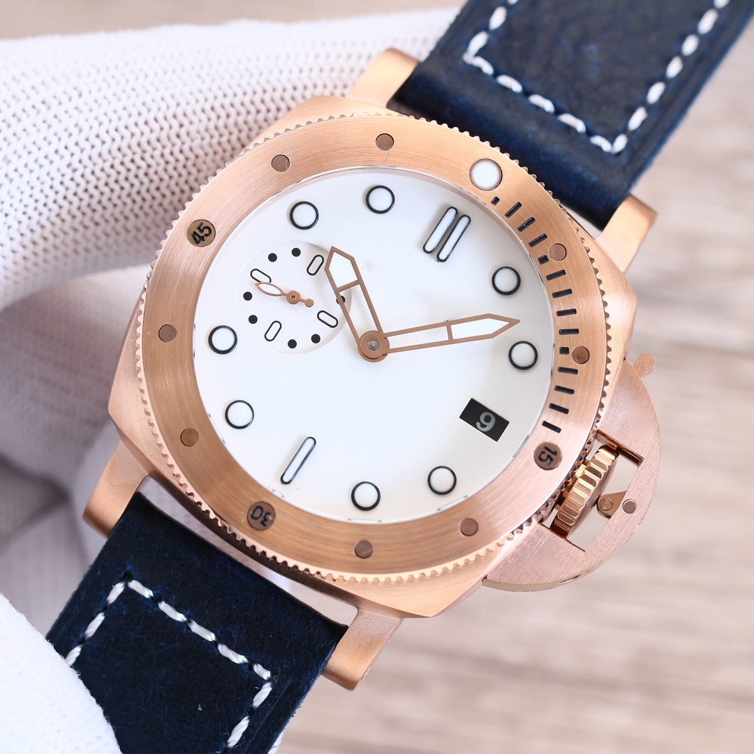 

Wristwatches Men's And Women's Watch Automatic Mechanical Movement Leather Strap Stainless Steel Case Dial Surface Diameter 42, Gold
