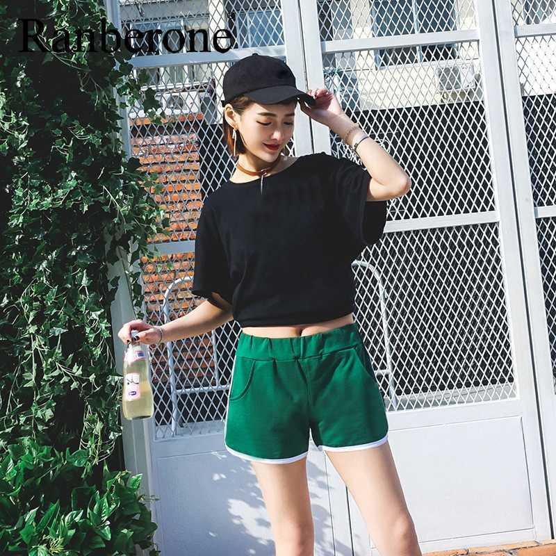 

Fashion Women's Summer Shorts Stretch Waist Casual Short Harajuku Beach Sexy Short Gym Legging Sport Fitness Running Clothing1, Blue (cotton)