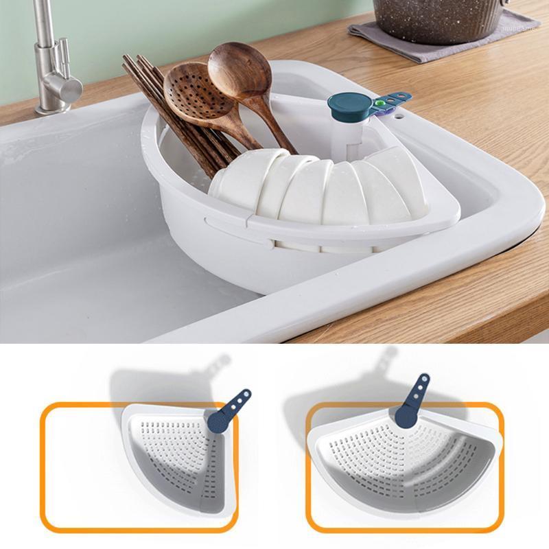 

Rotating folding drain basket PP Drain Rack Kitchen Tools Vegetable Fruite Sink Strainer Storage Filter Basket1