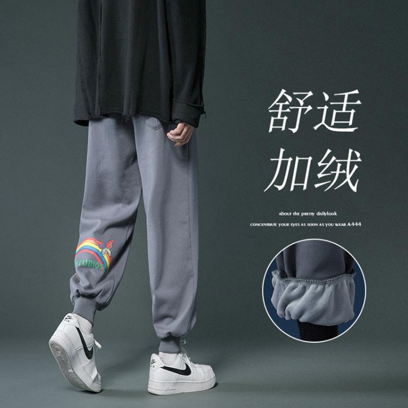 

Plus Velvet Thick Sweatpants Men Trend Winter Leisure Tide Winter Baggy Wide Leg Pants Pantalones De Hombre Men Clothing BC50XXK, Style1