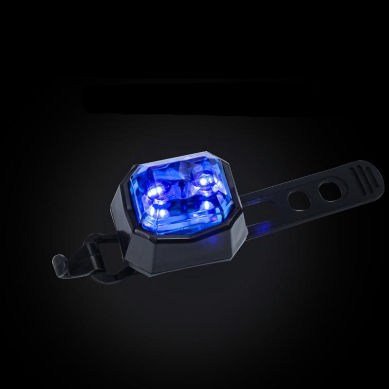 

Cycling Front/Rear LED Lights Waterproof Night Safety Warning Lamp Bicycle Gemstone Shape Tail Light With Buckle Fasten