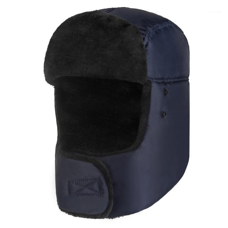 

Men Women Warm Hat Warm Winter Cycling Hat Ear Flap Chin Strap Neck Warmer Windproof Trapper1, Blue with mask