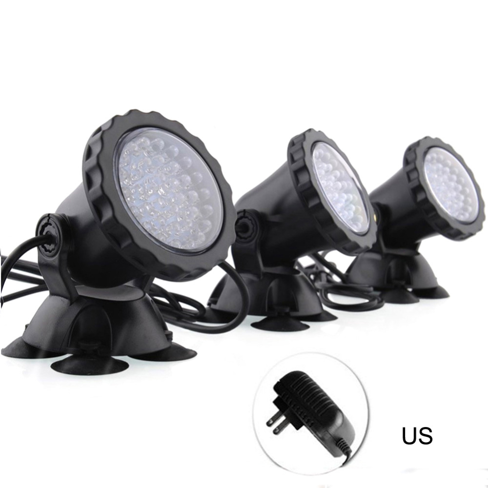 

3Pcs Underwater Light Waterproof Submersible Spotlight with 36-LED Bulbs Color Changing Spot Light for Aquarium Garden