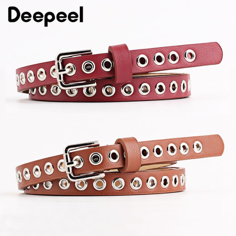

Deepeel 1/3pc 1.4*103cm Fashion Rivet Ladies Belt Leather Craft Female Waist Corselet Decorative Jeans Clothing Accessories, White