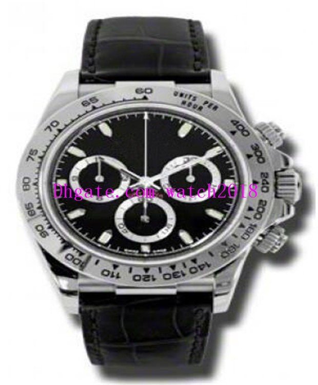 

Original Box Paper Luxury Watches 40mm 116518 116515 116519 Diamond White Black Dial Mechanical Automatic Black Brown Leather Strap Men, Make waterproof