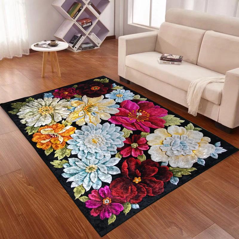

200X300Cm Rug Large Floral Flowered Large 3D Carpet Living Room Modern Rustic Carpet For Bedroom 3D Printing Home Kitchen, Brown