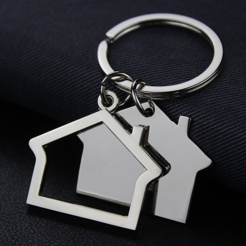 

New Fashion10pcs/lot Free Shipping Alloy House Home Men Women Gift Keychain Keyring Key Chain Ring Car key Bag Wholesale, As picture