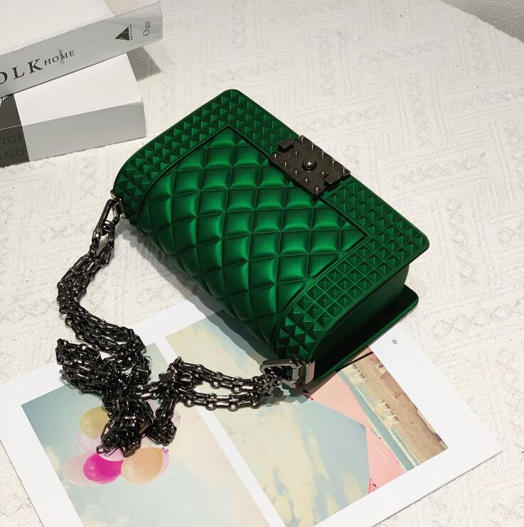 

factory wholesale female bag summer style tungsten gold lock females jelly bags classic small fragrant wind matte fashion chain handbag