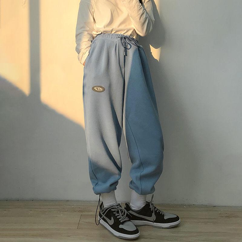 

2020 Autumn And Winter New Youth Popular Thickened Simple Printed Sweatpants Fashion Casual All-match Straight-leg Pants, Black