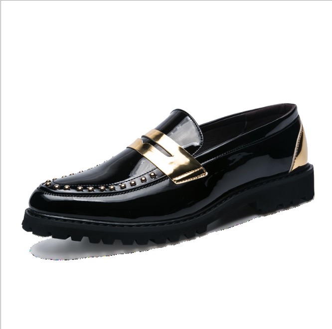 

Men Loafers Leather Slip-On Casual Brogue Shoes Dress Office Footwear Oxford Shoes for Men 2021 Fashion club party Designer Shoes, Black