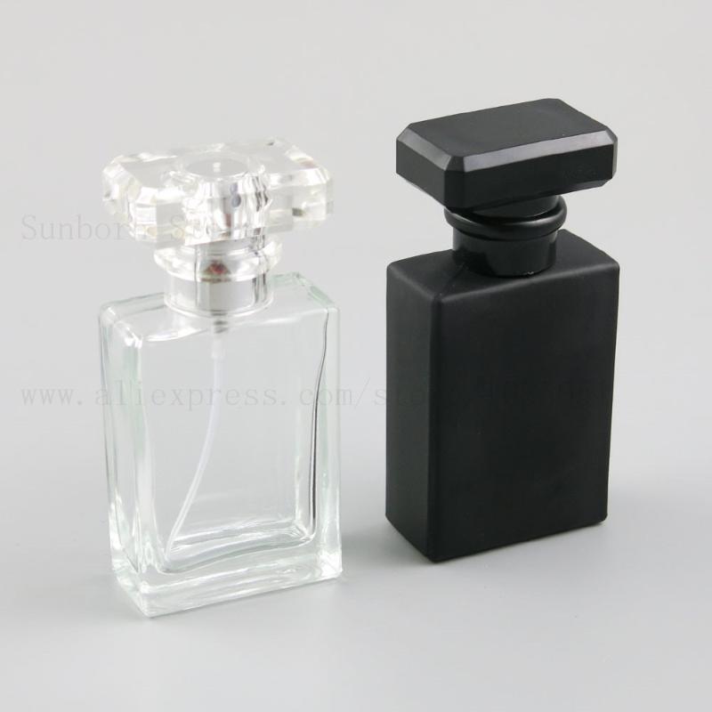 

New arrival Clear Black glass perfume bottle 30ml atomizer spray Refillable travel portable bottle 200pc
