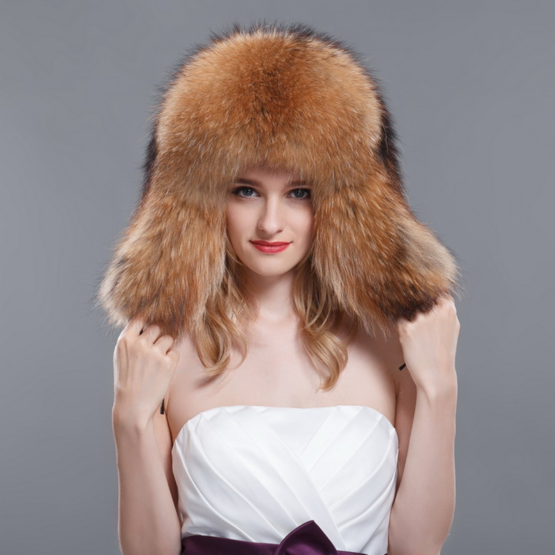 

Winter hat warm fox fur feng raccoon general lovers Snow cap