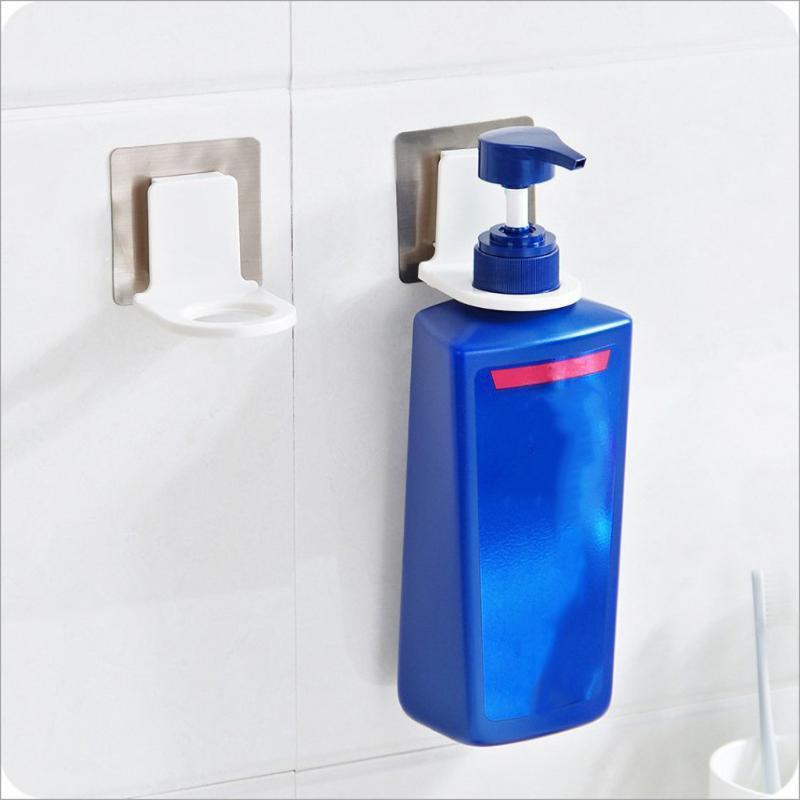 

quality plastic Home Creative Bathroom No Punch Powerful Body Wash Shampoo Storage Rack Multifunctional self-adhesive rack1