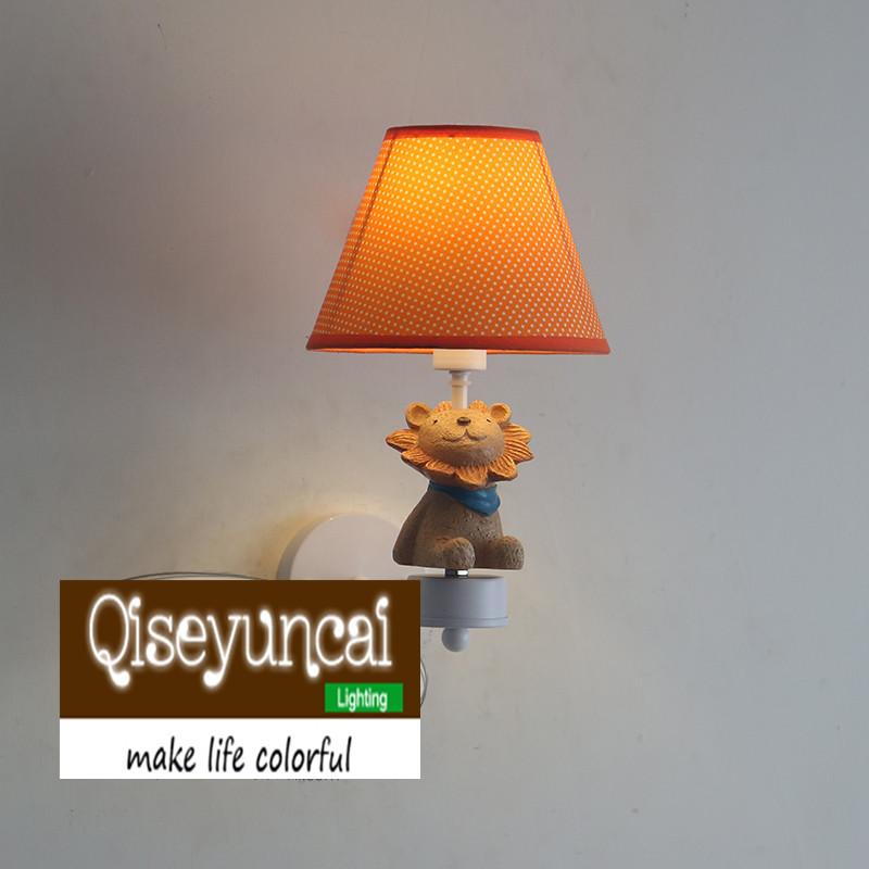 

Qiseyuncai American children's room small fresh resin wall lamp boy girl bedroom lighting free shipping