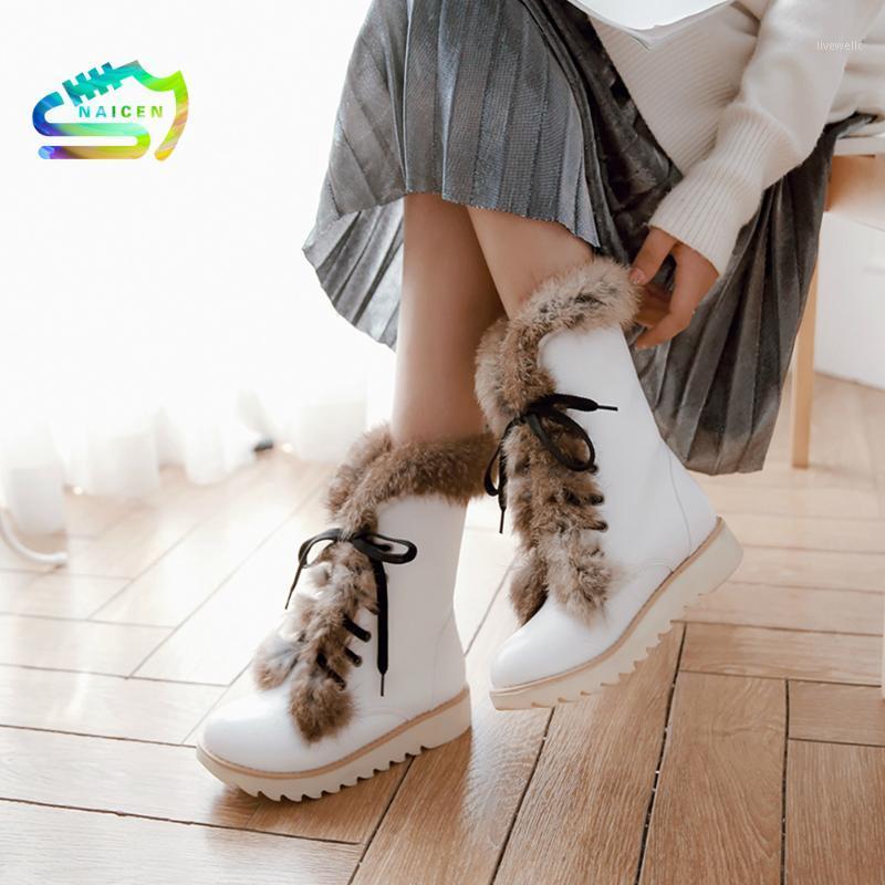 

NAICEN Winter Non-Slip Platform Fur Booties Ladies Waterproof Ankle Snow Boots Women Warm Wedges Shoes Woman botas mujer1, Beige