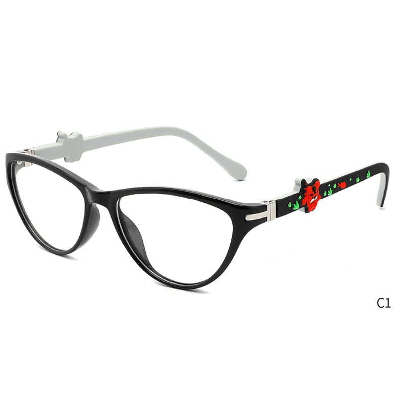 

Glasses Children's anti-blue radiation computer anti-fatigue glasses mobile phone eye protection children flat light eye protection TR602, White;black