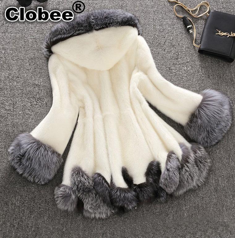 

pelliccia donna 2020 Women Jacket Winter Hooded Fake Fur Coats Vintage multi Faux Fur Coat Hooded, Black