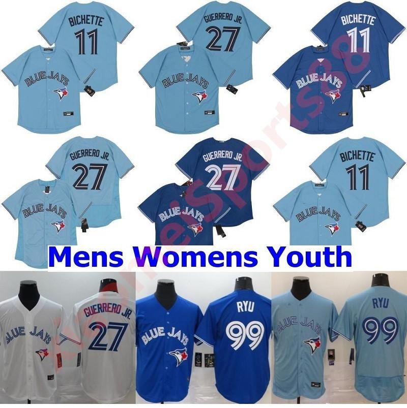 

11 Bo Bichette 2021 Jersey 27 Vladimir Guerrero Jr. 99 Hyun-Jin Ryu Men Women kids YOUTH Baseball jerseys, As shown in illustration