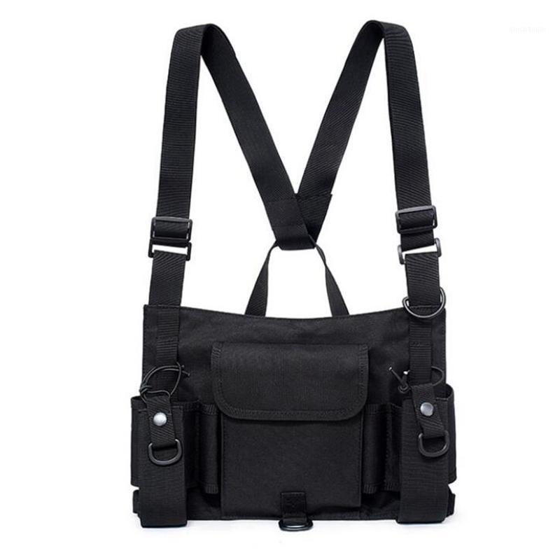 

2020 fashion chest rig waist bag hip hop streetwear functional tactical chest bag cross shoulder bags Men Vest Streetwear Pack1, Black