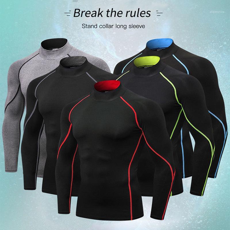

2020 New Gym Compression Shirt Men long sleeve Quick Dry Shirt 2020 Outdoor Running T-shirt basketball Training Sport Top1, Grey
