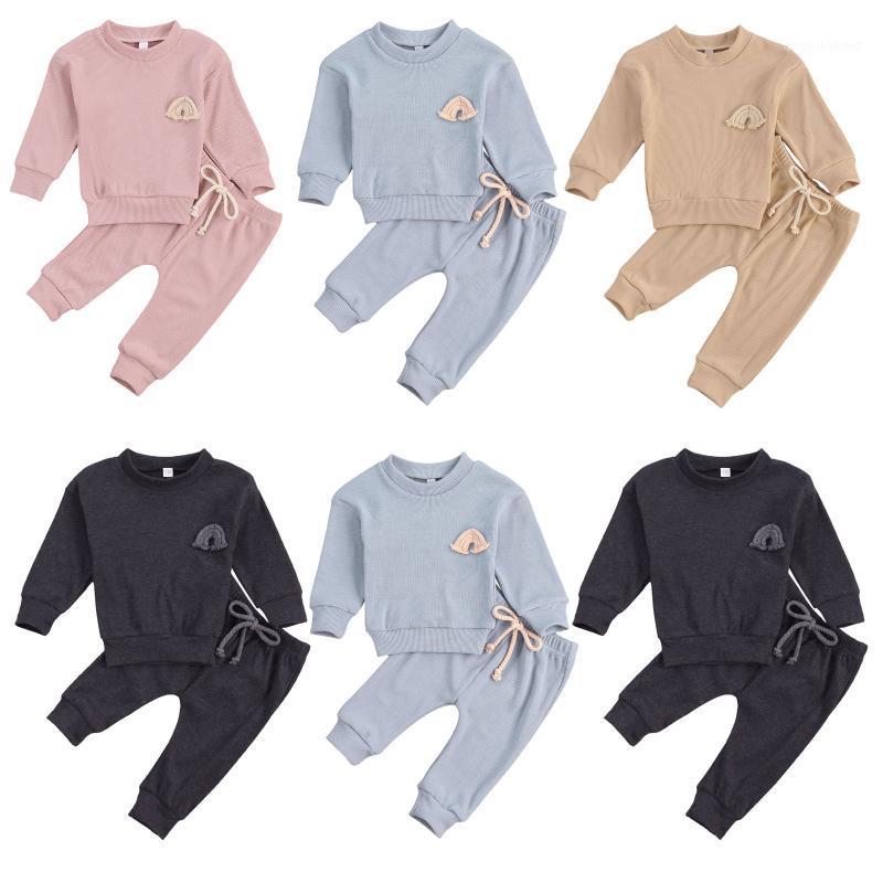 

CitgeeAtumn 0-24M Newborn Infant Baby Girls Boys Clothes Sets Solid Long Sleeve Pullover Sweatshirts Tops Pants Trousers1