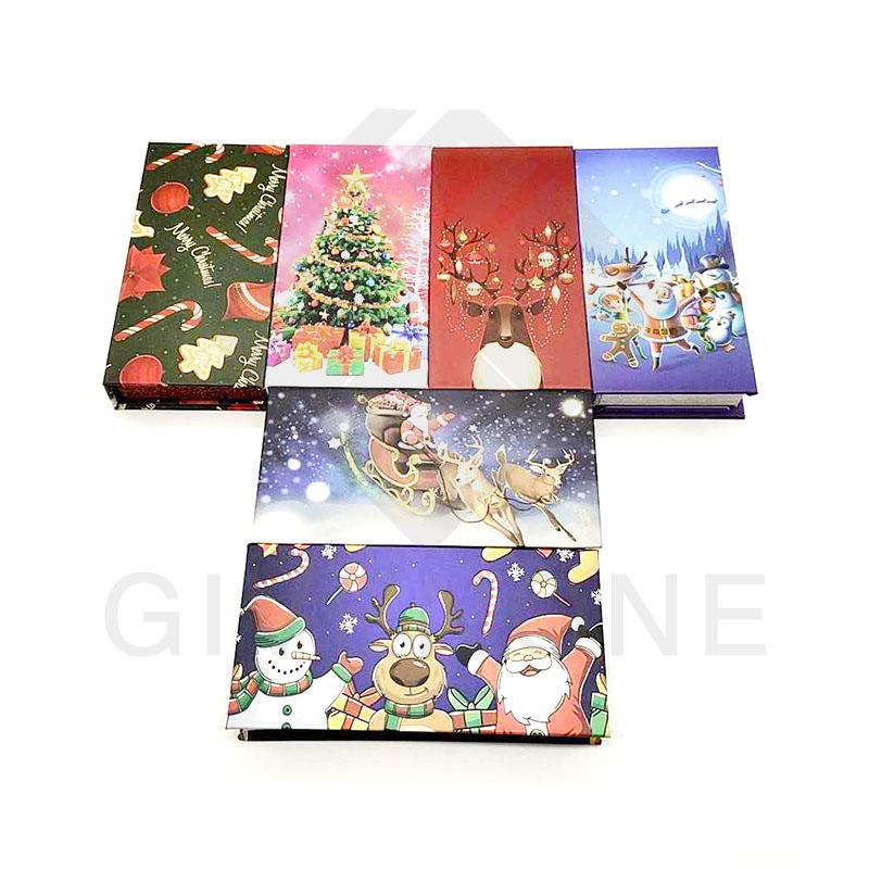 

Eyelash Packaging Box Wholesale Christmas Lash Box 25mm Mink Lashes Package New Santa Claus Empty Eyelashes Packaging With Tray