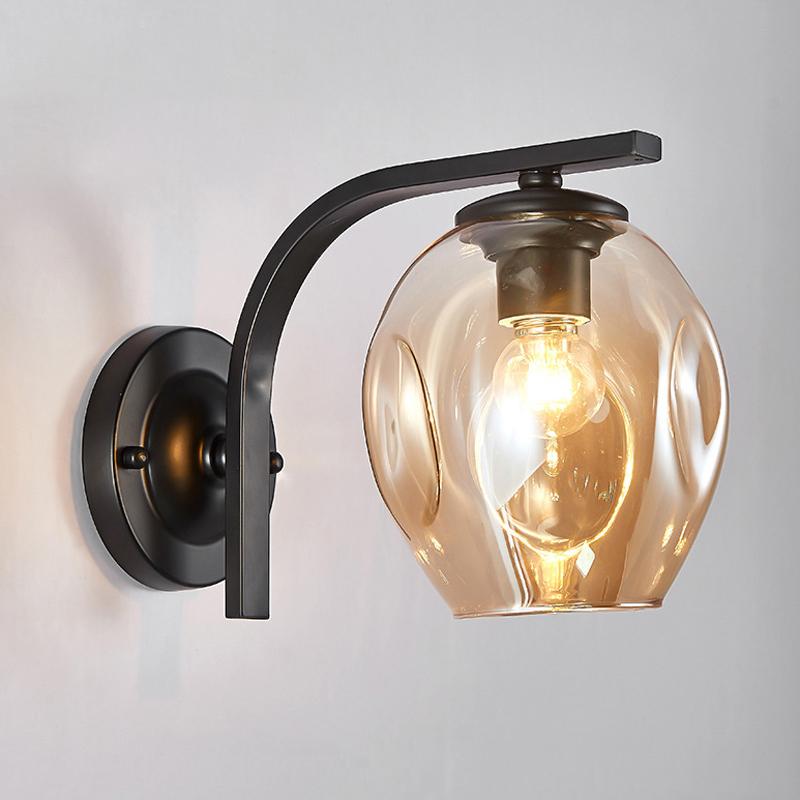 

Modern creative Multicolor glass lampshade E27 Wall lamp Antique Restaurant Coffee Bar Wall light interior bedroom aisle Lamp