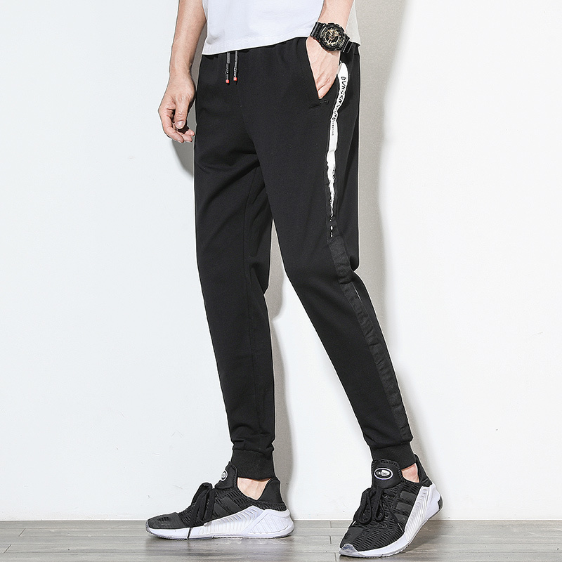 

2021 New Men's Elastic Trousers Full Cotton From the Sport of Men Fit Lean Training Sweatpants Cotton/new Polyester K56 WFZA, Red(polyester)