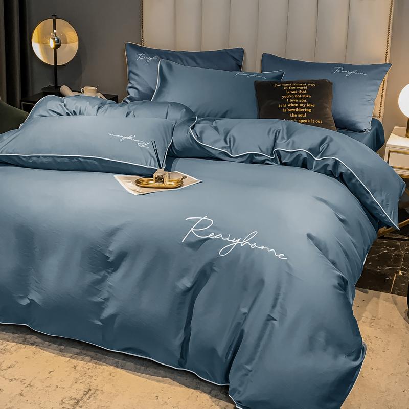 

Nordic Luxury Bedding Set Simple Cotton Soft Bed Sheets Pillowcases Bedroom  Bedding Set Ropa De Cama Home Textile DB60CD, Sapphire blue