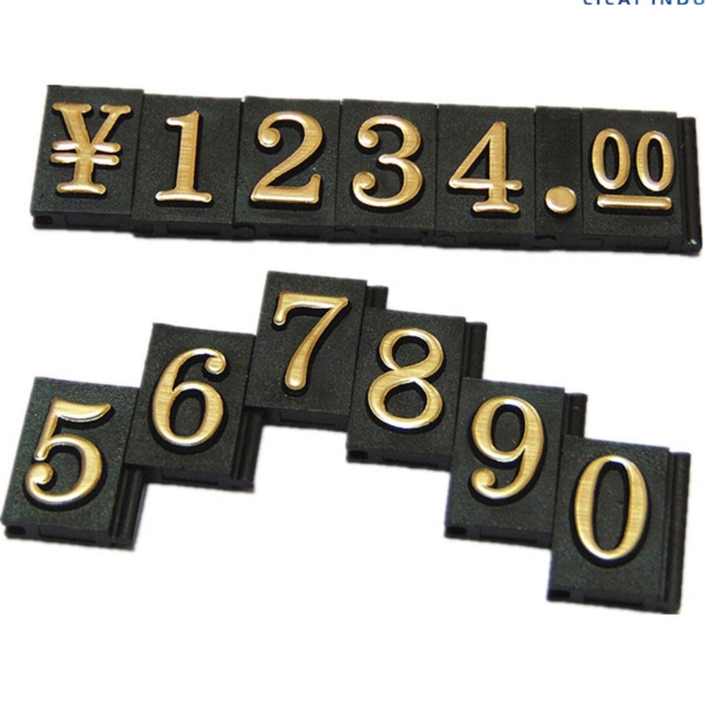 Sign Holder Gold Metal Stand Store Shelf Pricetag Supermarket Price Code Grain Cube Jewelry Signboard Hong Kong RMB Number Stick-image-754502864