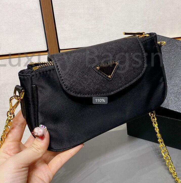 

High Quality luxurys designers bags Fashion womens CrossBody Shoulder Bags Handbag ladies Black badge bag purse Chains Messenger Bags, No bags