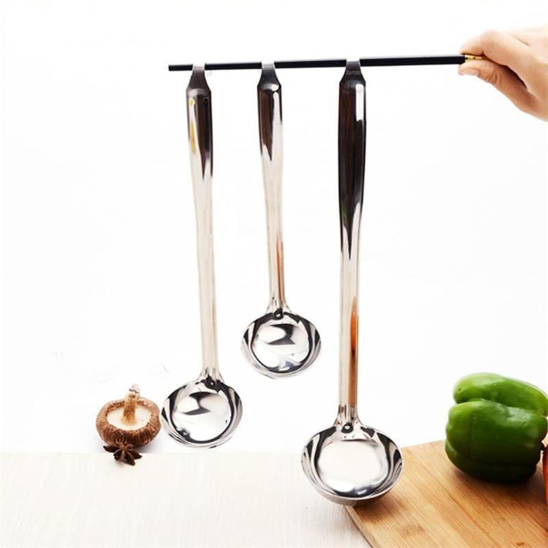 

Stainless Steel Long Handle Ladle Serving Spoon Unbreakable Big Round Dinner Scoop Creative Kitchen Cooking Utensils Tableware1
