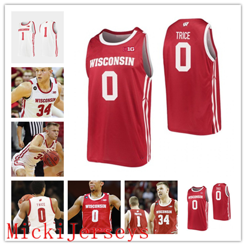 

Custom Wisconsin Badgers Basketball Jersey 15 Sam Dekker Frank Kaminsky Ab Nicholas Ethan Happ Alando Tucker Wisconsin Basketball Jersey, Red
