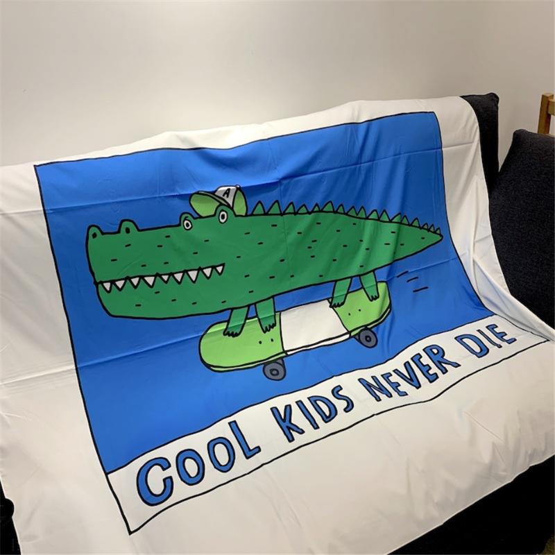

Hippie Cartoon Cool Hanging Wall Tapestry Blue Crocodile Dorm Wall Carpet Sofa Blanket Curtain Tablecloth Cloth Tapestries