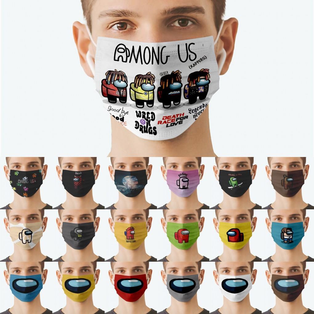 

Among Us Games Print Party Masks Digital Cartoon Cosplay Anime Adults Men Women Face Mask Anti Dust Windproof Breathable Washable