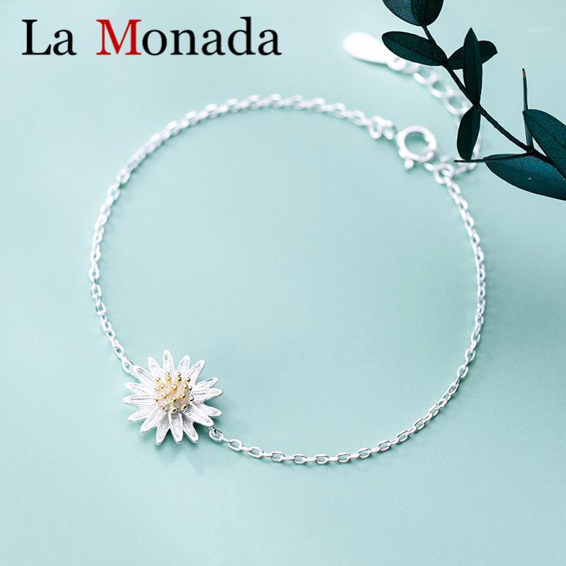 

3 Size Daisies Flower 925 Sterling Silver Charm Bracelet For Decoration Fashion Jewelry Cute Romantic Style Party Daily1