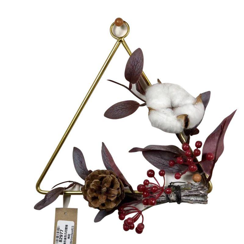 

Geometric Metal Wreath Rope Wall Decoration Set Home Simulation Green Plant Hanging Ring US Shipping