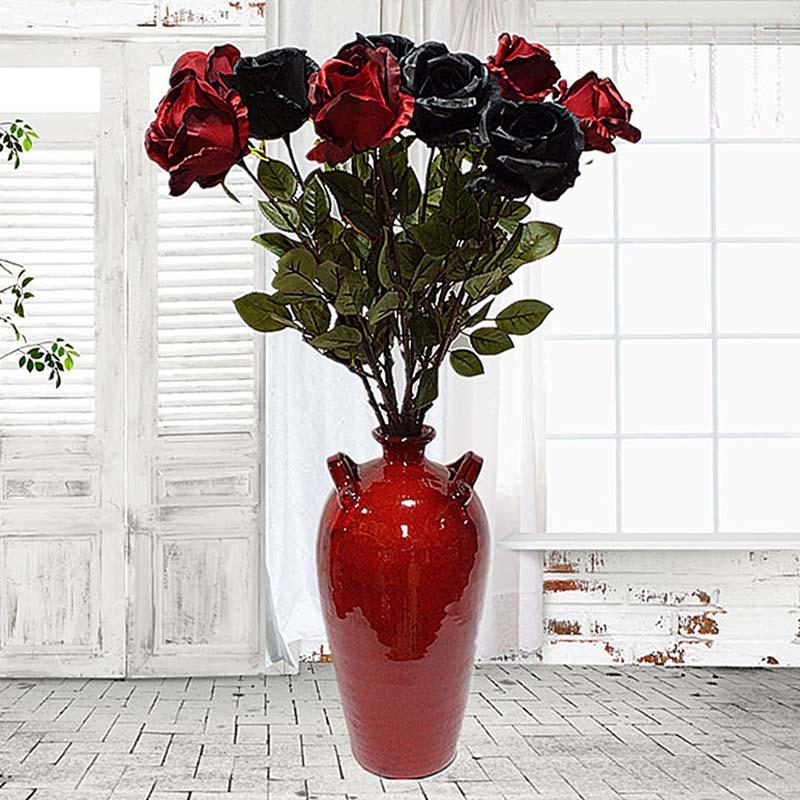 

Big Australia Rose Branch Artificial Flowers Silk Black Rose Fake Flower For Home Garden Decoration DIY Party Wedding Floral