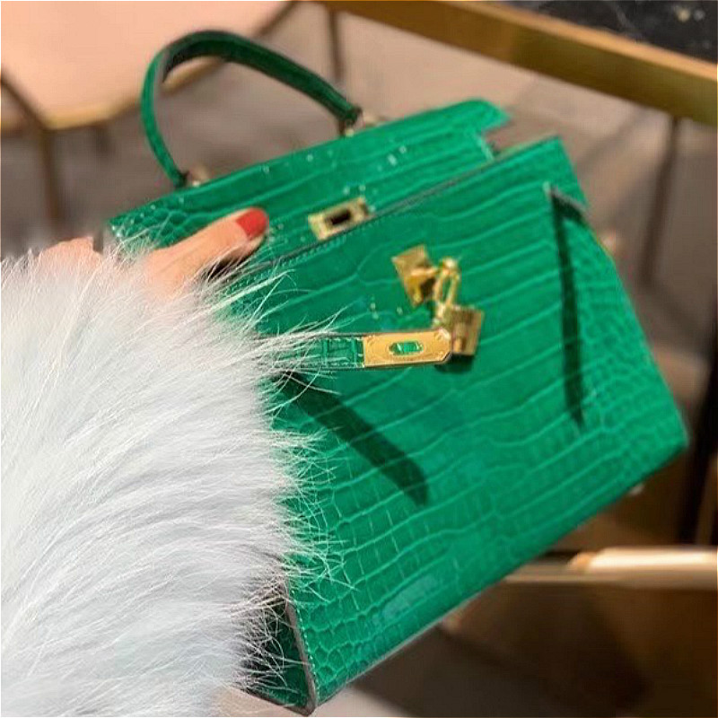 

Handbag Bags American Pochette High-End European Bag Kelly Tote Shoulder Designers Crocodile Pattern Women Underarm Luxurys An Waaub, 9# split.