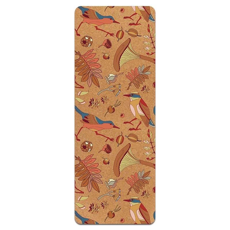 

183 * 61CM Natural Rubber Yoga Mat Printing Ladies High Quality Fitness Mat Pilates Fitness Exercise Health High Quality, Beige