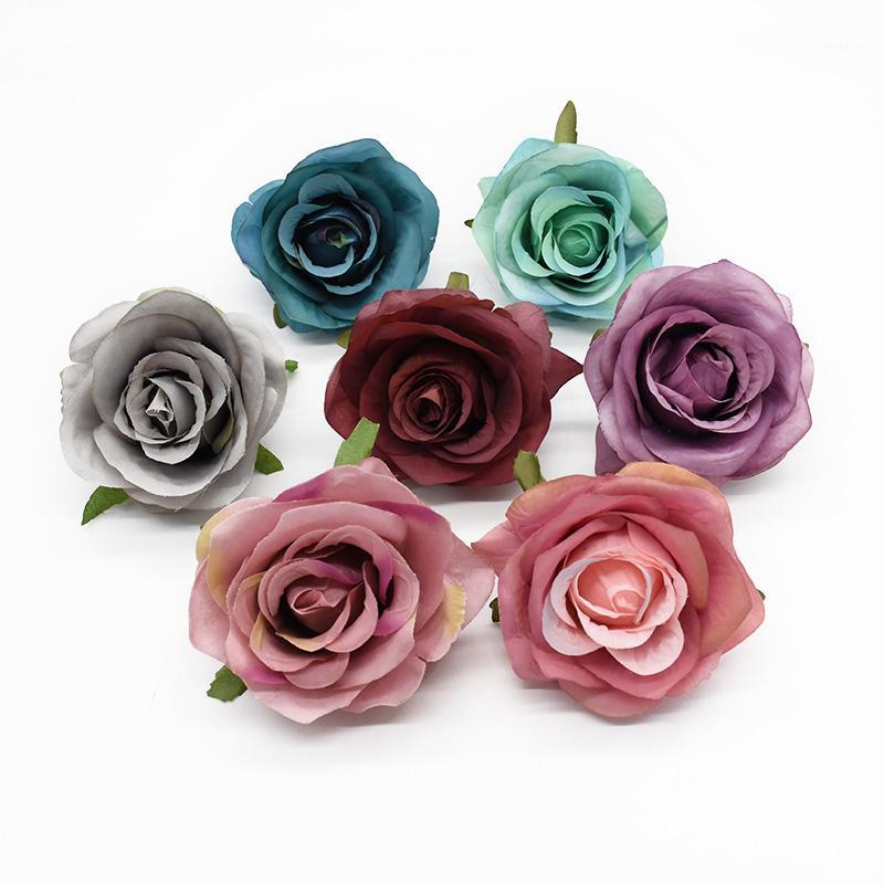 

30/50pcs 8cm Retro Silk roses High quality Artificial flowers for Home decoration Christmas Wedding Diy Headwear Holiday supplie1