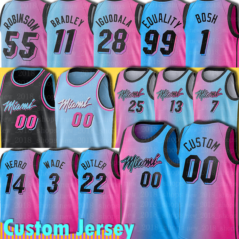

Custom Basketball Jimmy 22 Butler 3 Wade Tyler 14 Dwyane Herro Miamis Jersey Kendrick Kendrick Nunn Duncan Nunn Robinson Goran Dragic, Custom 2021 new men jersey