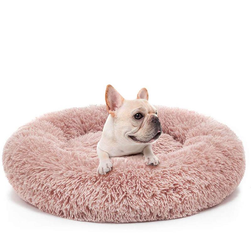 

Plush Dog Bed Winter Warm Round Pet Cat Bed Soft Comfortable House For Puppy Cat Small dog Nest Mat Portable Kennel Supplies