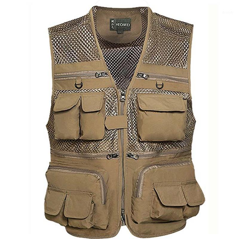 

Men's Vest Tactical Coat Fashion Summer Photographer Waistcoat Mesh Work Sleeveless Jacket Tool Many Pocket Vest Male1, Od