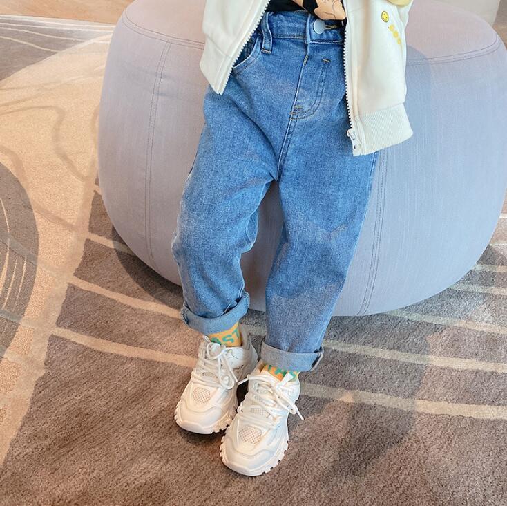 

2021 new arrival girls boys denim Long pants spring fashion kids jean pants 1-6 years YL234, Blue