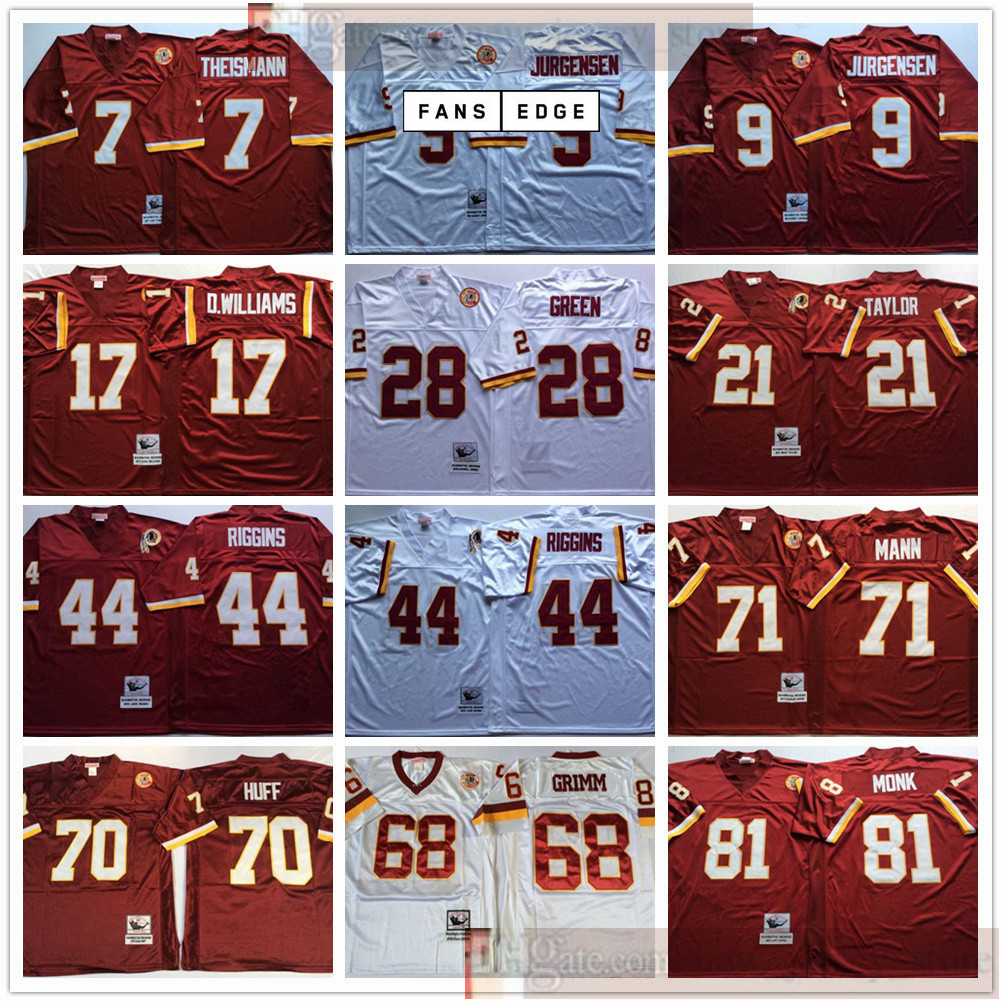 

NCAA Football Retro Vintage Sean Taylor Joe TheisMenn Sonny Jurgensen Darrell Green John Riggins Russ Grimm Art Monk Sam Huff Jerseys, Same as picture
