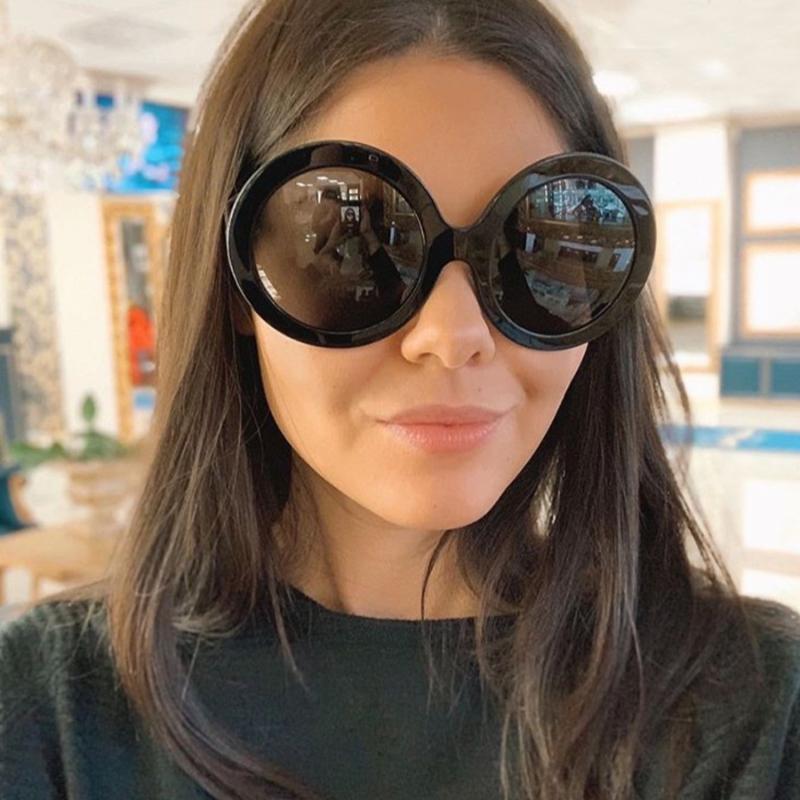 

91028b Big Round Frame Sunglasses for Women Vintage Oversized Patchwork Gradient Sun Glasses Ladies Shades1