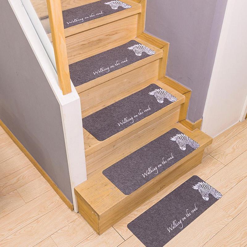 

Stair Step Mat Home Solid Wood Non-slip Staircase Floor Self-adhesive Stickers Free Glue Home Office Stairway Carpet