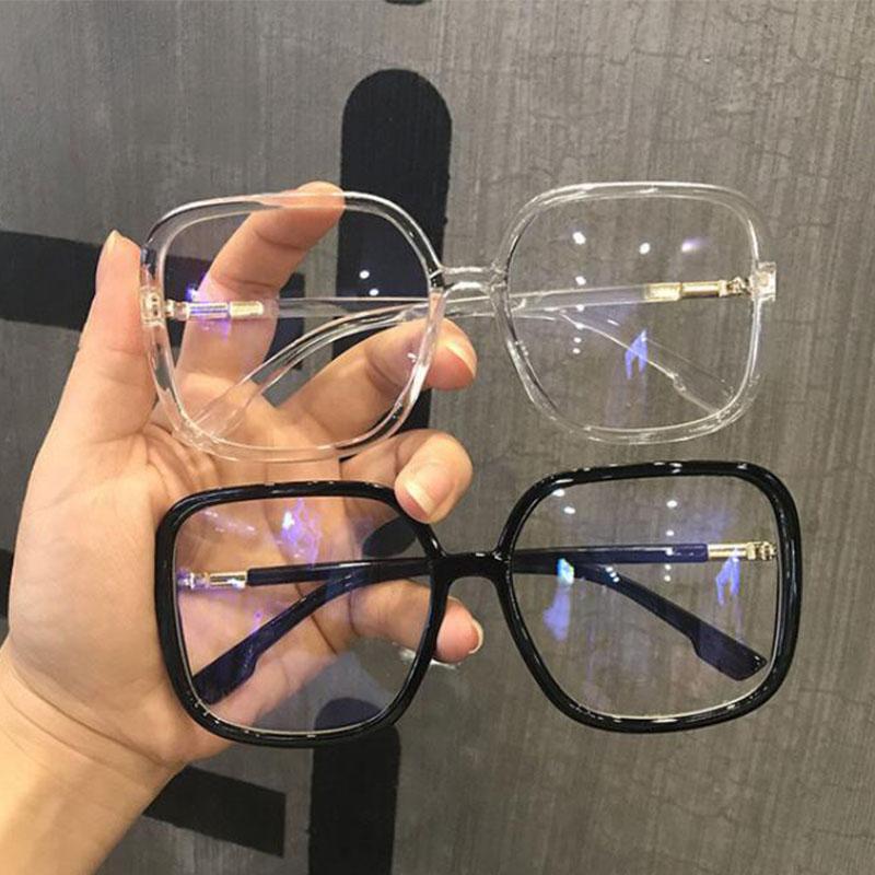 

Fashion Sunglasses Frames Glasses Women Transparent Oversized Square Eyeglass Optical Spectacles Zero Points Korea Plain Eyewear