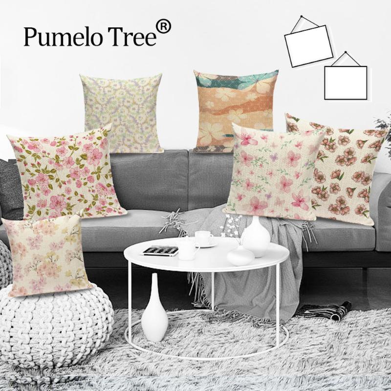 

Elegant Flower Pattern Cushion Cover Warm Colors Pillow Case Plant Floral Car Sofa Warm Home Decoration Cushions Cases Cojines, L2194-13